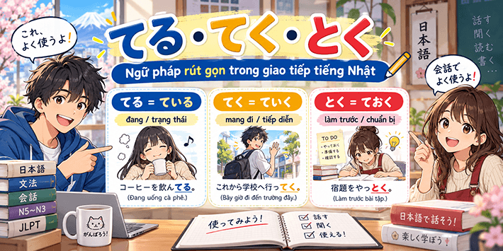 てる・てく・とく: Cách Rút Gọn Ngữ Pháp Tiếng Nhật Trong Giao Tiếp